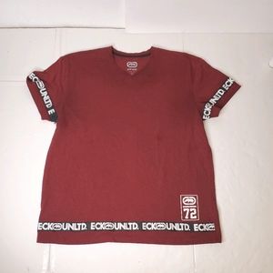 Ecko Unlimited Burgundy & Black Short Sleeve 3XL
